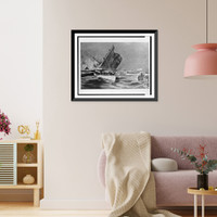 Historic Framed Print, Sinking of the Titanic - artist's conception,  17-7/8" x 21-7/8"