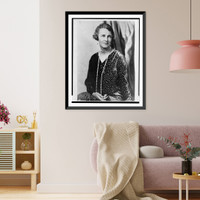 Historic Framed Print, [Grace Fortescue, three-quarter length portrait, seated, facing front],  17-7/8" x 21-7/8"