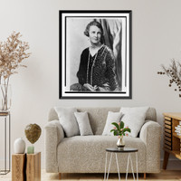 Historic Framed Print, [Grace Fortescue, three-quarter length portrait, seated, facing front],  17-7/8" x 21-7/8"