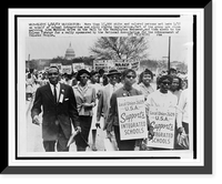 Historic Framed Print, More than 15,000 white and colored persons met here 4/18 on behalf of school integration and civil rights legislation,  17-7/8" x 21-7/8"