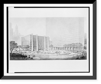 Historic Framed Print, [Government buildings (United States Customs Court and Federal Office Building"),  Federal Plaza,  Lafayette Street and Duane Street,  New York,  New York. Perspective showing fountain and plaza]" - 2,  17-7/8" x 21-7/8"