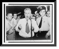Historic Framed Print, [Henry A. Wallace, Progressive Party presidential candidate, speaking to crowd in Charlotte, North Carolina; a police officer is standing next to Wallace],  17-7/8" x 21-7/8"
