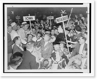 Historic Framed Print, [Vice President Henry A. Wallace at the Democratic convention in Chicago, Illinois, greeting delegates while seeking the vice presidential nomination for another term],  17-7/8" x 21-7/8"