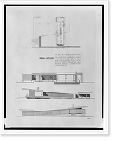 Historic Framed Print, [Finney guest house, Siesta Key, Florida (project). Page from unidentified publication showing plan and elevations],  17-7/8" x 21-7/8"