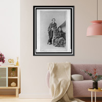 Historic Framed Print, [John Bishop Putnam, full-length studio portrait, facing slightly right, leaning on chair],  17-7/8" x 21-7/8"