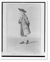 Vintage Americana Print - The hon. Henry Cavendish, F.R.S, 1760