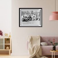 Historic Framed Print, Sea Scout Paul Siple, ..., who acompanied the Byrd expedition to the South Pole, relates some of his adventures. to a group of fellow scouts at Washington today,  17-7/8" x 21-7/8"