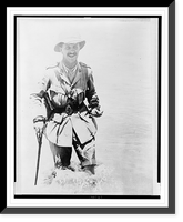 Historic Framed Print, Kermit Roosevelt wading in river in Mesopotamia in 1918,  17-7/8" x 21-7/8"