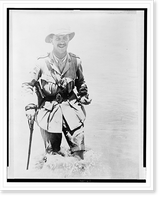 Historic Framed Print, Kermit Roosevelt wading in river in Mesopotamia in 1918,  17-7/8" x 21-7/8"