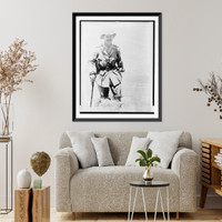 Historic Framed Print, Kermit Roosevelt wading in river in Mesopotamia in 1918,  17-7/8" x 21-7/8"