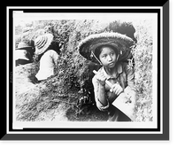 Historic Framed Print, Hanoi girls dig own shelters,  17-7/8" x 21-7/8"
