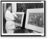 Historic Framed Print, [Hermann G&ouml;ring looking at two prints],  17-7/8" x 21-7/8"