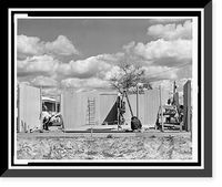 Historic Framed Print, [Wilson residence, Sarasota, Florida. Construction crew at work. Photograph],  17-7/8" x 21-7/8"