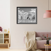 Historic Framed Print, [Wilson residence, Sarasota, Florida. Construction crew at work. Photograph],  17-7/8" x 21-7/8"