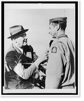 Historic Framed Print, Roosevelt decorates General Mark Clark,  17-7/8" x 21-7/8"