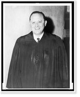 Historic Framed Print, [Irwin D. Davidson, judge, half-length portrait, facing front, wearing judicial robe].World Telegram & Sun photo by Phil Stanziola.,  17-7/8" x 21-7/8"