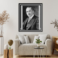 Historic Framed Print, [Roman Dmowski, head-and-shoulders portrait, facing left],  17-7/8" x 21-7/8"
