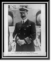 Historic Framed Print, [Vice Admiral Sackville H. Carden, half-length portrait, on warship, in uniform and holding telescope],  17-7/8" x 21-7/8"