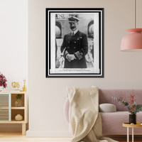 Historic Framed Print, [Vice Admiral Sackville H. Carden, half-length portrait, on warship, in uniform and holding telescope],  17-7/8" x 21-7/8"