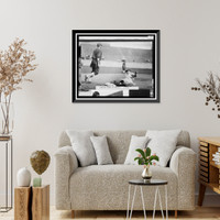 Historic Framed Print, [Leon A. Goose" Goslin,  of the Washington Nationals,  sliding safely into 3rd base during baseball game between Washington and the Chicago White Sox]",  17-7/8" x 21-7/8"