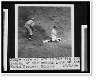 Historic Framed Print, [Joe Judge, of the Washington Nationals, sliding safely into 3rd base in the 9th inning of the second game of the 1924 World Series between Washington and the New York Giants],  17-7/8" x 21-7/8"
