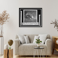 Historic Framed Print, [Joe Judge, of the Washington Nationals, sliding safely into 3rd base in the 9th inning of the second game of the 1924 World Series between Washington and the New York Giants],  17-7/8" x 21-7/8"