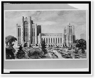 Vintage Americana Print - Detroit - Michigan, new Masonic Temple