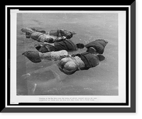 Historic Framed Print, Floating on the Han River were the bodies of several innocent persons who were slaughtered and thrown into the river with their hands tied by North Korean[s],  17-7/8" x 21-7/8"