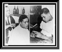 Vintage Photo Print - Two photographs of Joe Louis (left) getting