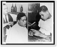 Vintage Photo Print - Two photographs of Joe Louis (left) getting