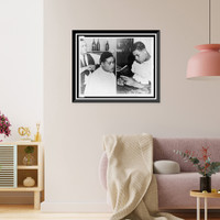 Vintage Photo Print - Two photographs of Joe Louis (left) getting