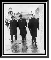 Historic Framed Print, Walking in the rain to register to vote, Rev. Martin Luther King, Jr., right, Ralph Abernethy [sic], center, and Rev. Andrew Young lead group of Negroes from church here on walk to Dallas Co. courthouse,  17-7/8" x 21-7/8"