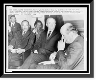 Historic Framed Print, The Rev. Martin Luther King, Jr., left, meets with Vice Pres. Hubert Humphrey, center, and Attorney General-designate Nicholas deB Katzenbach in Humphrey's office ...,  17-7/8" x 21-7/8"