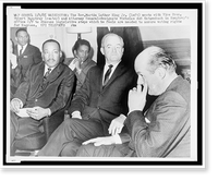 Historic Framed Print, The Rev. Martin Luther King, Jr., left, meets with Vice Pres. Hubert Humphrey, center, and Attorney General-designate Nicholas deB Katzenbach in Humphrey's office ...,  17-7/8" x 21-7/8"