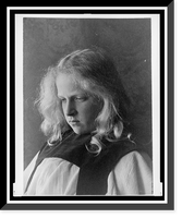 Historic Framed Print, [Girl in white robe with black collar],  17-7/8" x 21-7/8"