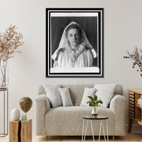 Historic Framed Print, [Woman in medieval folk dress],  17-7/8" x 21-7/8"