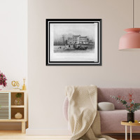 Historic Framed Print, Female Seminary, Nashville, Tenn., barracks of the 51st regt. O.V.. March, 1862.sketched by A. E. Mathews.,  17-7/8" x 21-7/8"