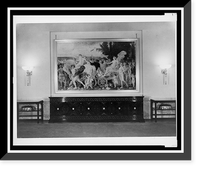 Historic Framed Print, [Large painting hanging over a credenza in the dining room, Reichs Chancellery, Berlin, Germany],  17-7/8" x 21-7/8"