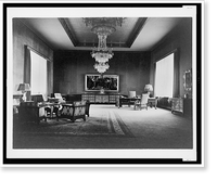 Historic Framed Print, [View of large Rennaissance painting and furnishings in the main administrative office, Reichs Chancellery, Berlin, Germany],  17-7/8" x 21-7/8"