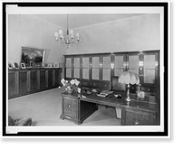 Historic Framed Print, [Cabinets and desk in the study, Reichs Chancellery, Berlin, Germany],  17-7/8" x 21-7/8"