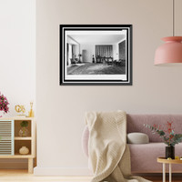Historic Framed Print, [View from the salon toward doors to the ladies' salon, Reichs Chancellery, Berlin, Germany],  17-7/8" x 21-7/8"