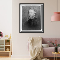 Historic Framed Print, [Herman Melville, head-and-shoulders portrait, facing left],  17-7/8" x 21-7/8"