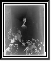Historic Framed Print, [Judith Anderson, half-length portrait, reclining, clutching flowers, facing right],  17-7/8" x 21-7/8"