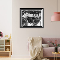 Historic Framed Print, Hughes demonstrates new radar,  17-7/8" x 21-7/8"