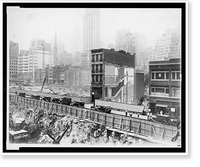 Historic Framed Print, [Demolition at the Rockefeller City construction site],  17-7/8" x 21-7/8"