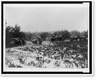Historic Framed Print, [German soldiers firing artillery gun while other soldiers on horseback move a wagon],  17-7/8" x 21-7/8"