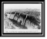 Historic Framed Print, View showing concrete reetting and the rock and concrete fire step in a German front Line. Oahayville, Meuse, France.Signal Corps.,  17-7/8" x 21-7/8"