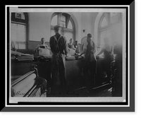 Historic Framed Print, [Workers wetting sheets prior to printing paper money at the Bureau of Engraving & Printing],  17-7/8" x 21-7/8"