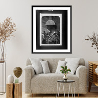 Historic Framed Print, The Manufacture of iron. tapping the furnace.drawn by Tavernier and Frenzeny.,  17-7/8" x 21-7/8"
