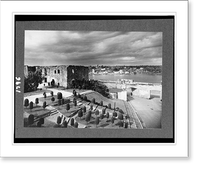 Historic Framed Print, [South and west sides of Alc&aacute;zar de Col&oacute;n (Palace of Columbus), Ciudad Trujillo, Dominican Republic with plaza landscaped with topiaries],  17-7/8" x 21-7/8"